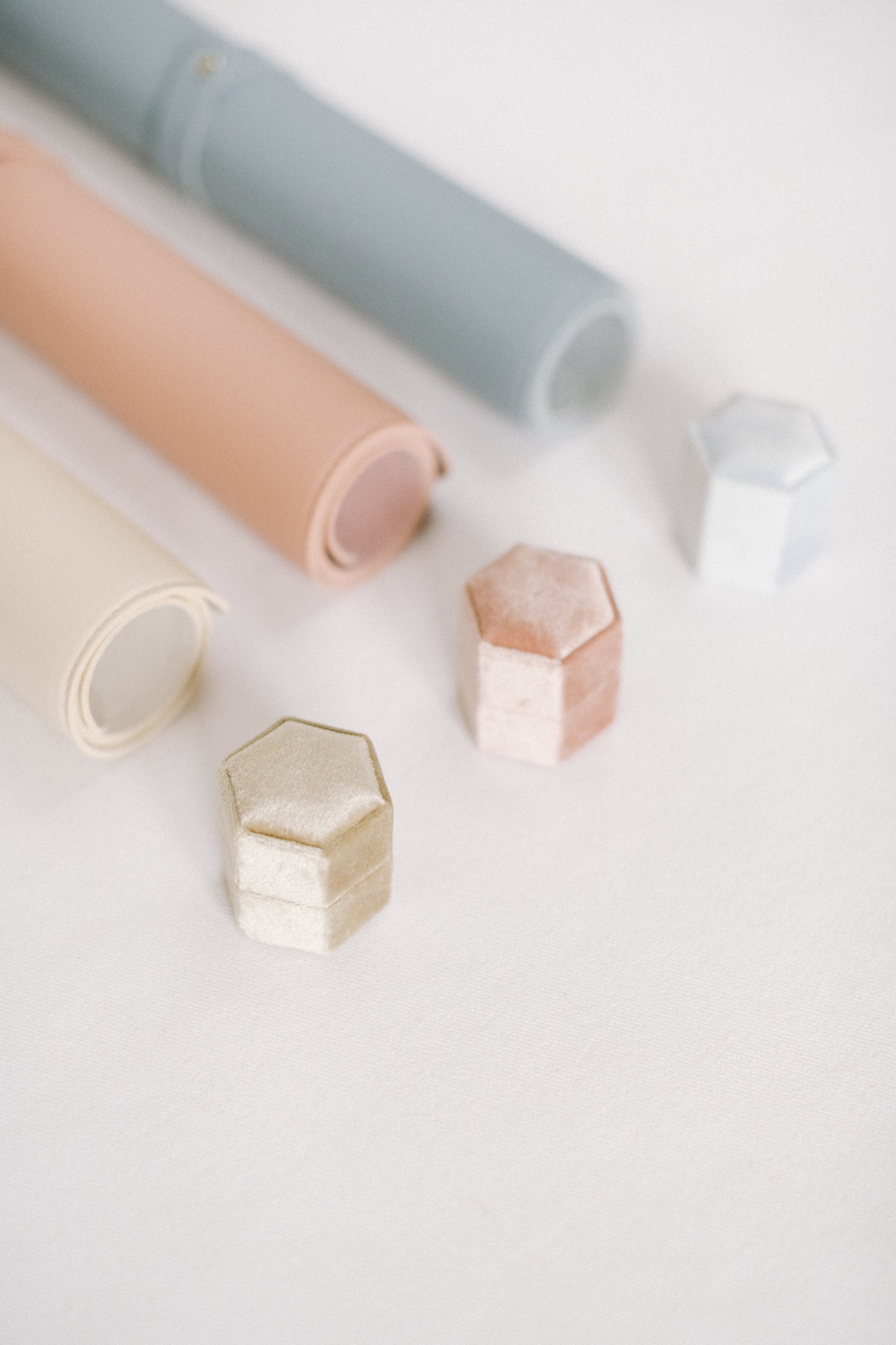 Ring Box - boite à bague en velours - Beige