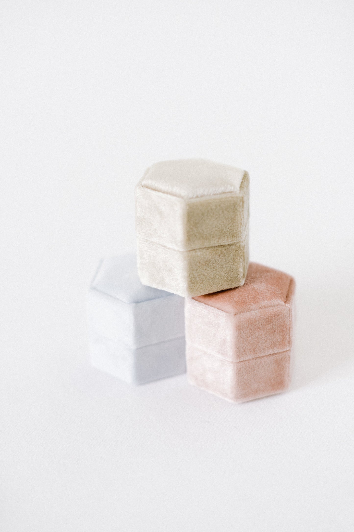 Ring Box - boite à bague en velours - Beige
